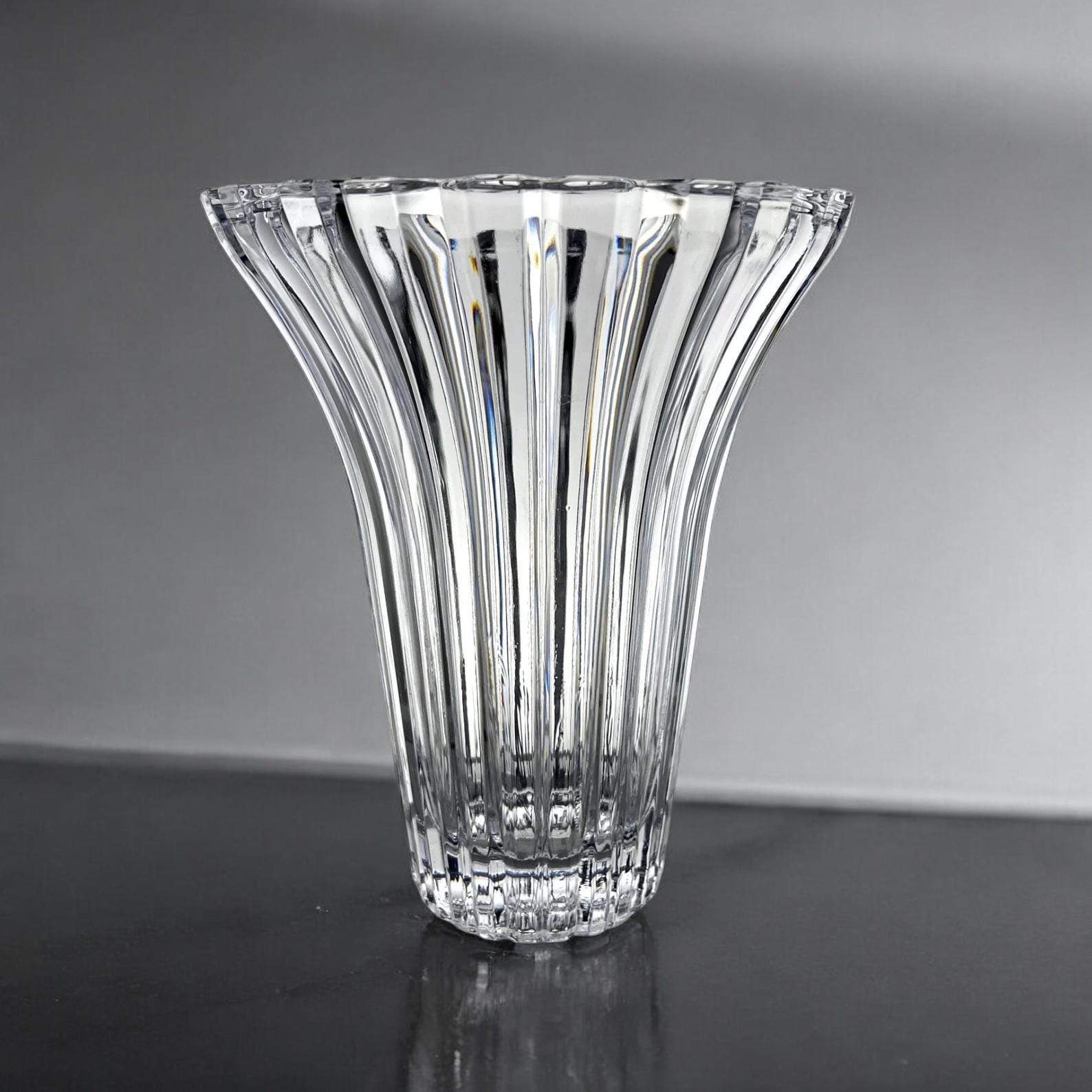 Balmore By Studio Nova, 7" Tall Fluted Or Flared Flower Floral Vase, Bridal Giftware | Crafted in Japan. Discontinued