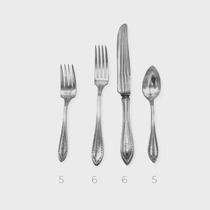 Oneida Sheraton - Cubiertos de plata / Filigrana con diseño de cuerda / Vajilla con monograma de principios del siglo XX