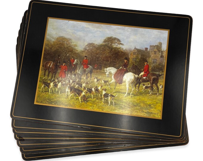 7 Pimpernel English Countryside Hunting Scene Cork Backed Large