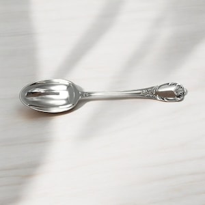 Christofle Marly Pattern Silver Table Spoon (Serving Spoon) 8 1/8&quot; LARGE (Silverplate, 1890, Glossy Handle) by Christofle-France