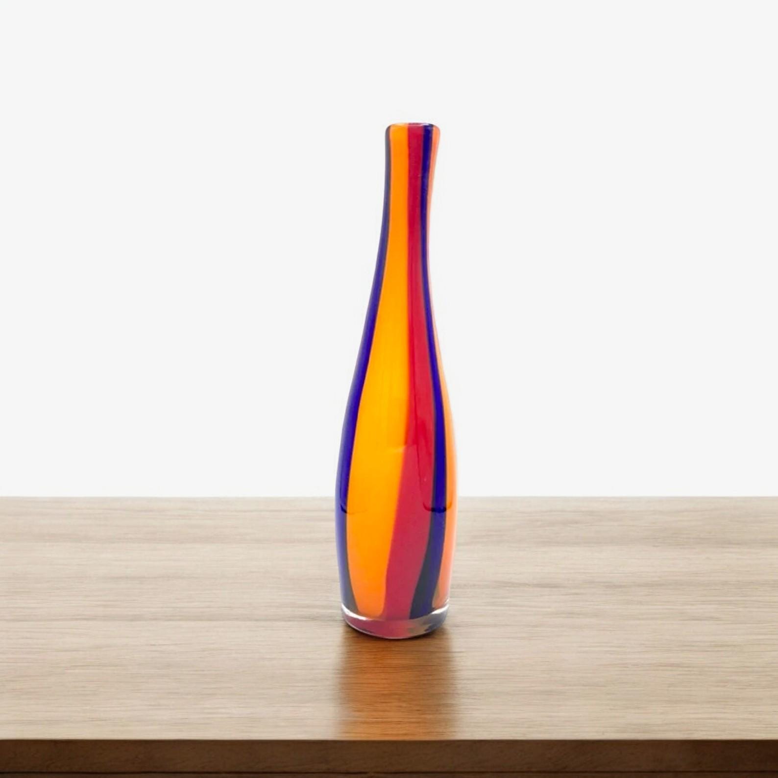 ムラーノガラスの花瓶、渦巻き花瓶、素晴らしく温かみのあるレトロな