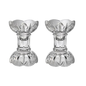 Bohemia Crystal Candlestick Holders | High Quality, Brilliant Refractive Index | 6 x 4.5 | Pillar, Taper, Barbell or Ball Candleholders