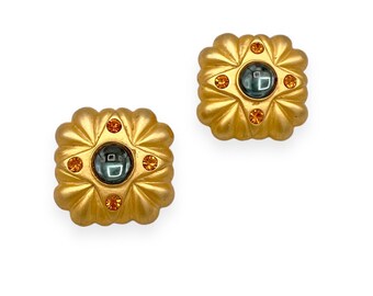 Boucles D'oreilles XXL Plaquées Émaille Perle En Forme De Fleurs | Accessoires | PLT FR
