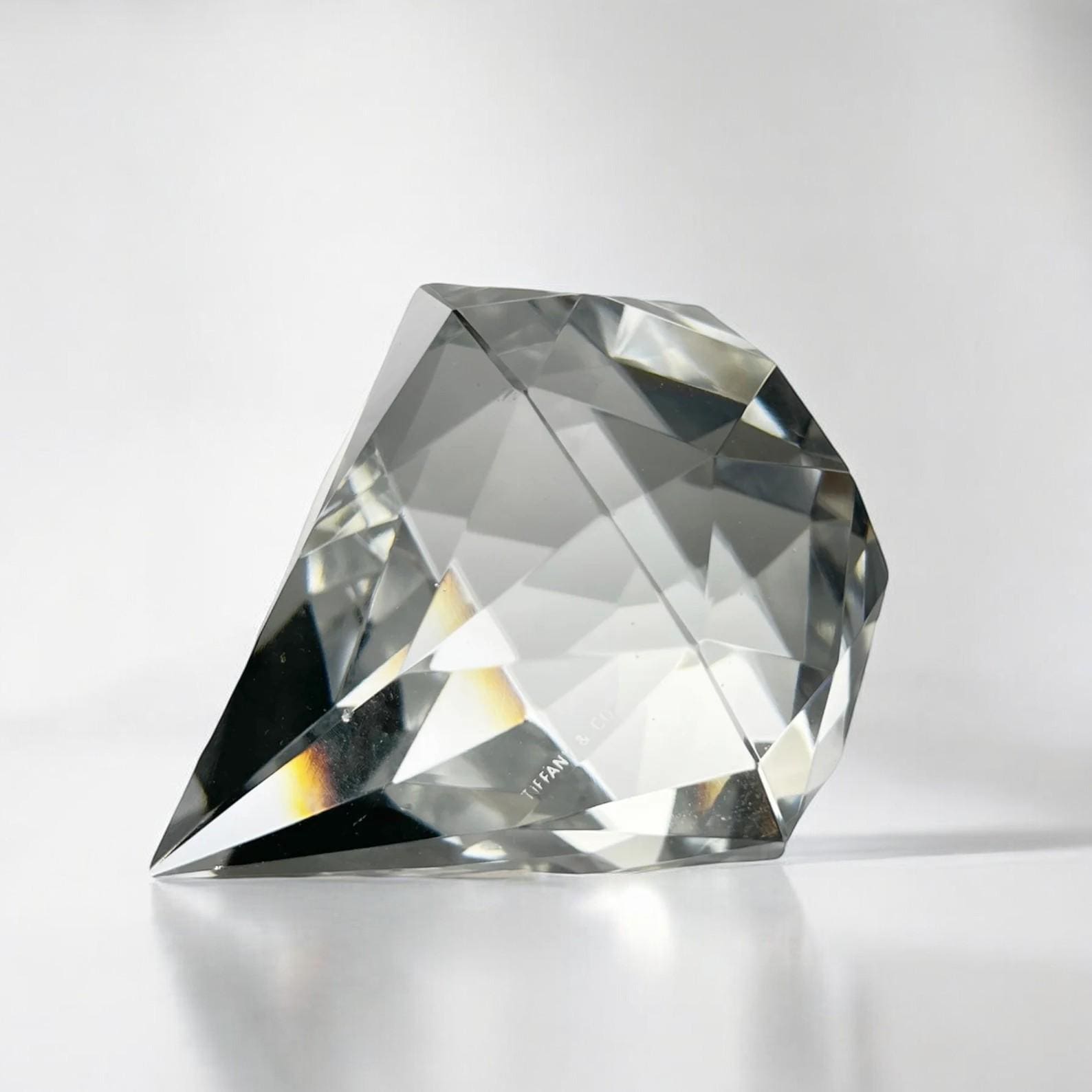 Diamond Figural or Giant Gem Crystal Paperweight Acid