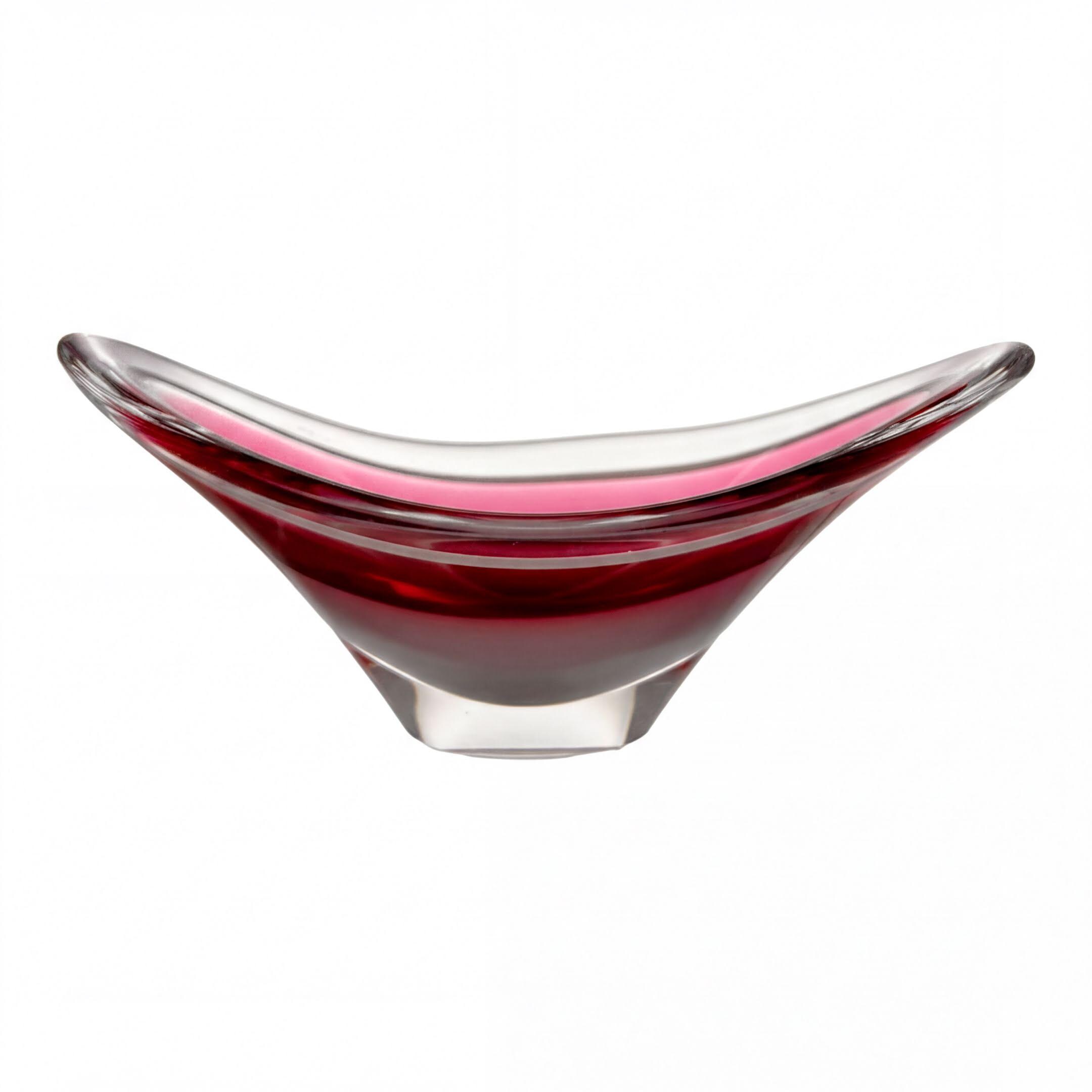 Coquille Art, Paul Kedelv Flygsfors Bowl | Cranberry Somerso Glass
