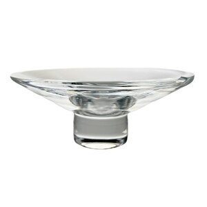Cigar Ashtray, Marked &quot;VVI&quot;, 7&quot; Diameter Modern Clear Crystal Footed Compute or Catchall