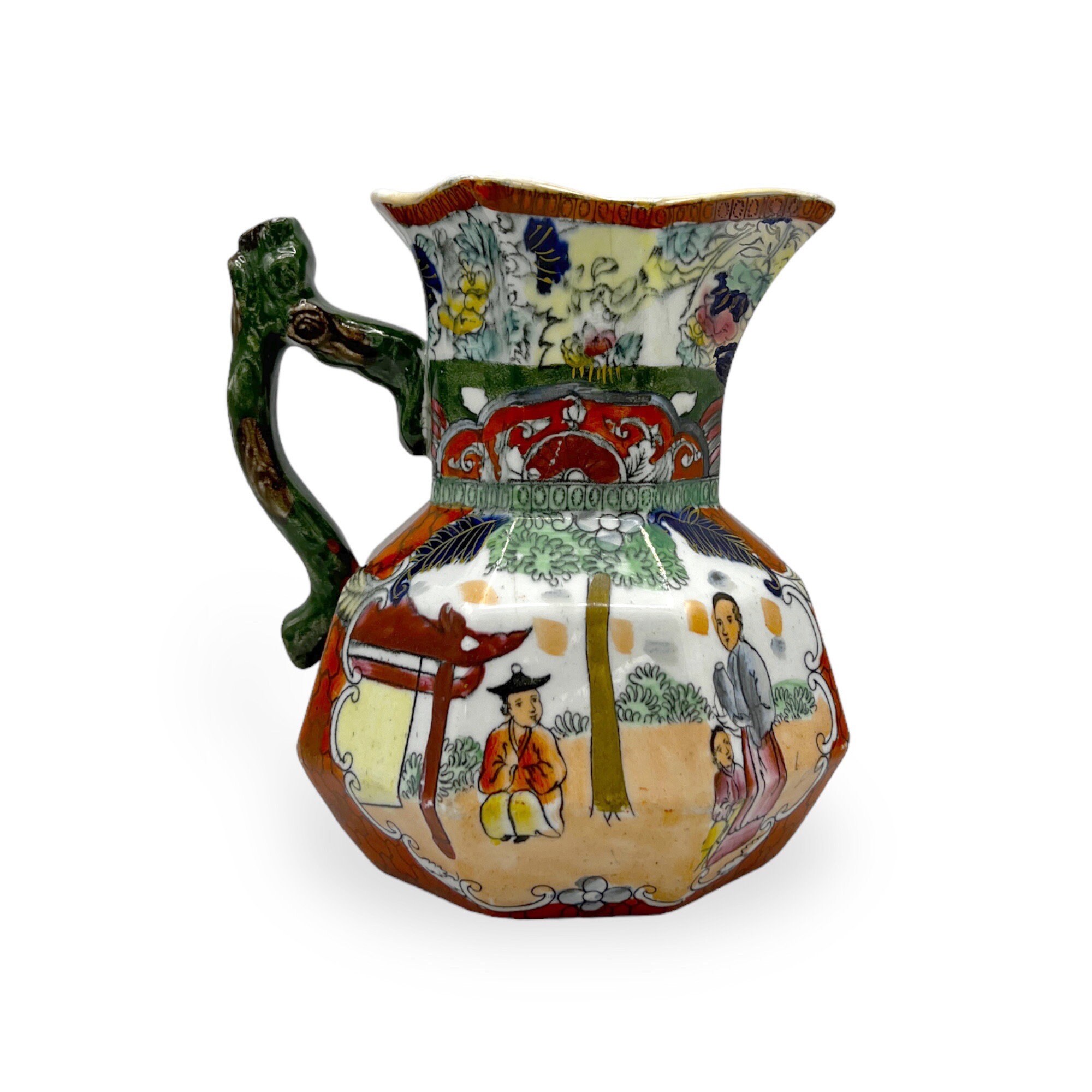 Pair of Ironstone Graduated Pitchers/ Chinoiserie Hand Painted Pair of ...