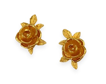 Boucles D'oreilles Vintage Années 40 - Clip Plaqué Or - Anciennes
