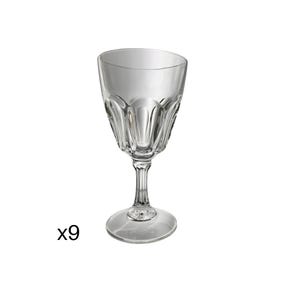 Arcoroc, Petale by Cristal D&#39;arques-Durand, 9 Wine Goblets marked France. Set of 9 6.5&quot; Wine/Water Stemware. Base marked ARCOROC FRANCE