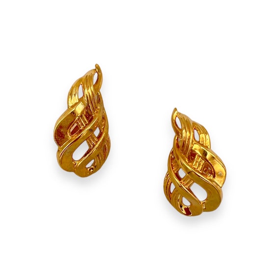 Boucles D'oreilles Vintage à Clips Années 1940 - Plaqué Or - Anciennes Et Pleines De Charme