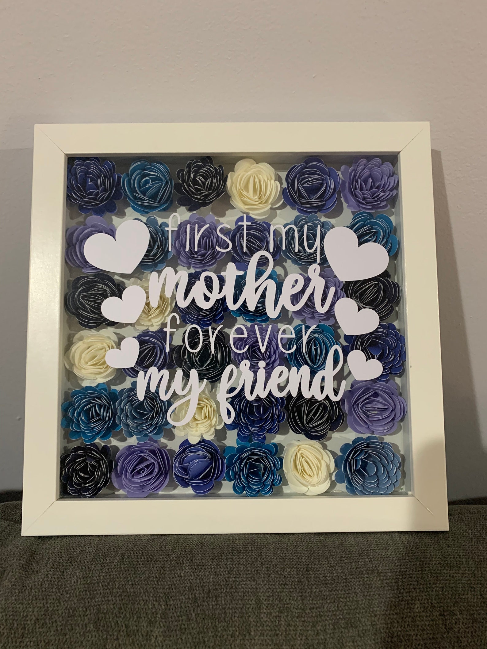 Customized Shadow Box Frame Flowers Mothers Day Gift Etsy