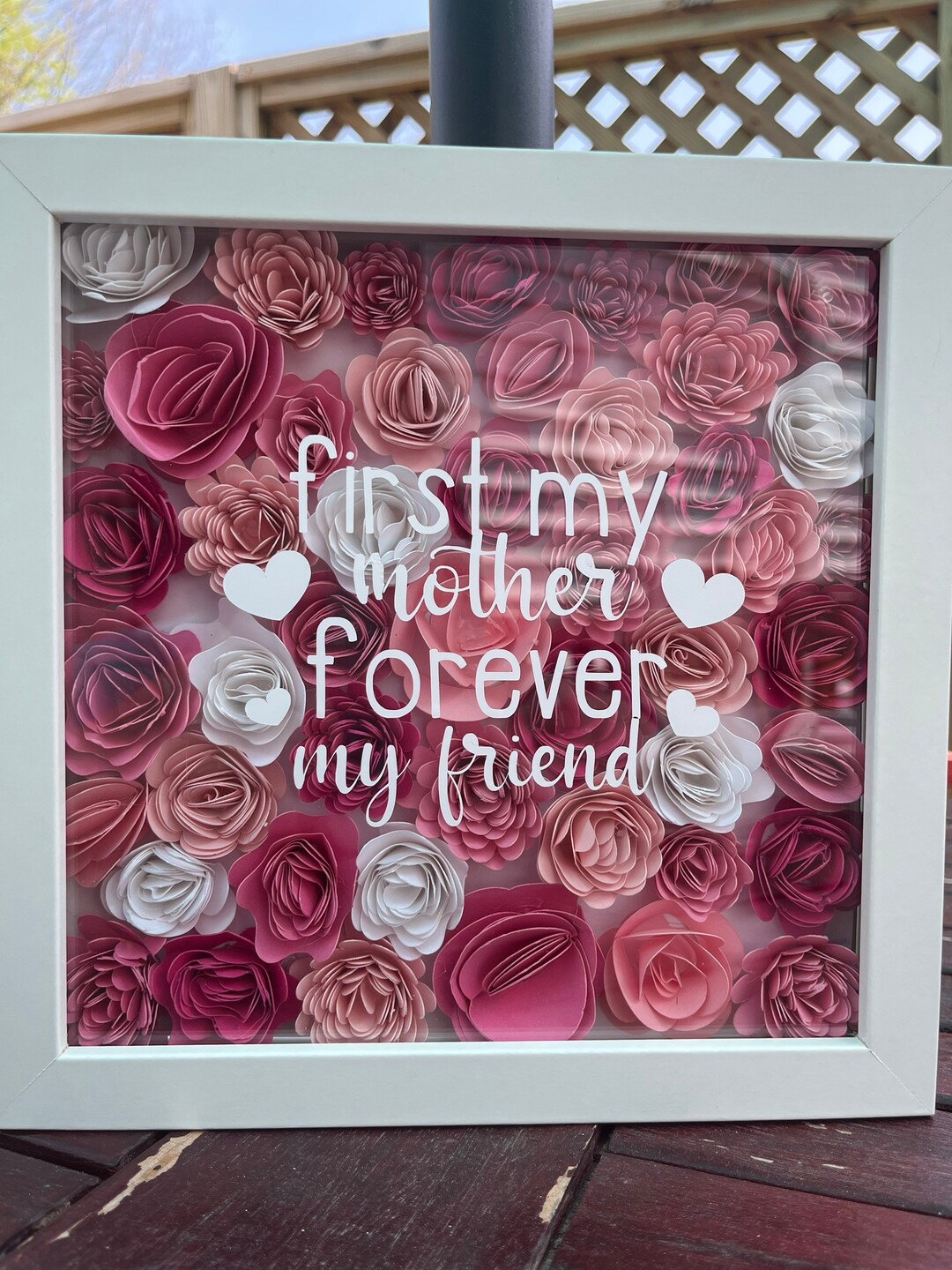 Customized Shadow Box Frame Flowers Mothers Day Gift Etsy