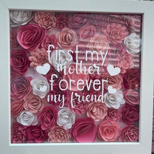 Customized Shadow Box Frame, Flowers, Mother’s Day Gift, Grandma Gift, Best Mom Ever, Gift for Mom, Personalized Gift