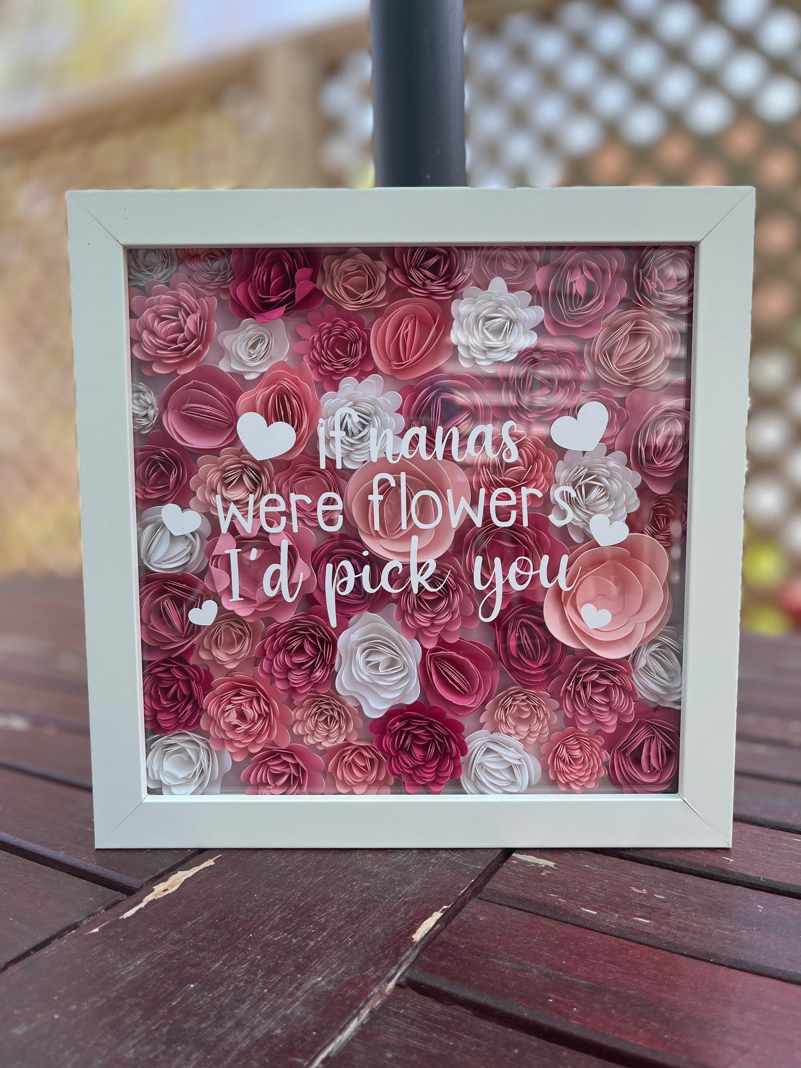 Customized Shadow Box Frame Flowers Mothers Day Gift Etsy