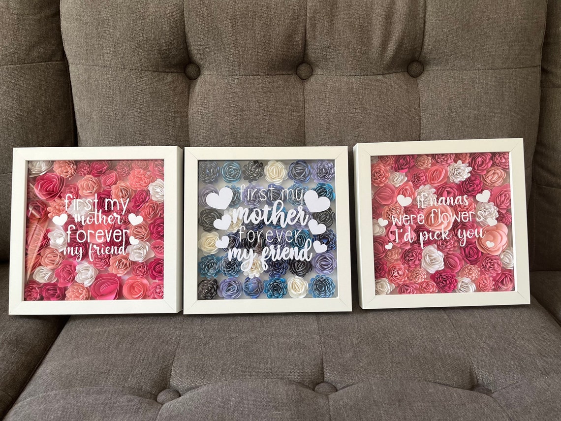 Customized Shadow Box Frame Flowers Mothers Day Gift Etsy