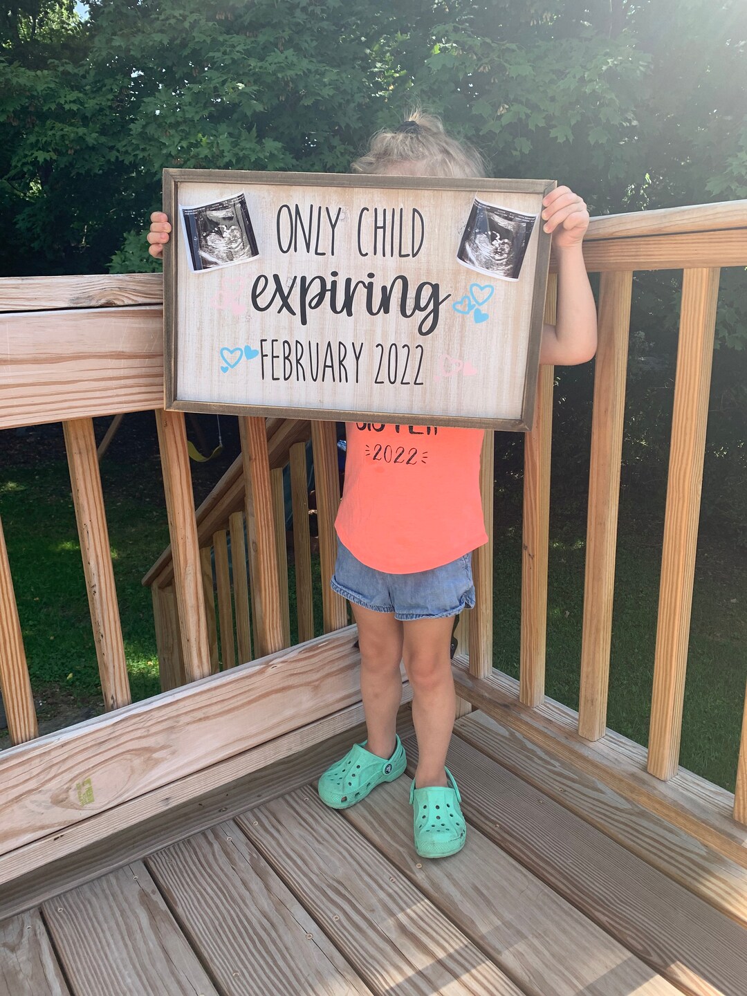 Pregnancy Announcement Sign Only Child Expiring and Then - Etsy