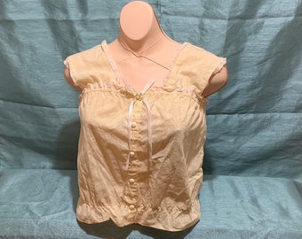 Vintage Girls Puffy Tank Top Light Yellow