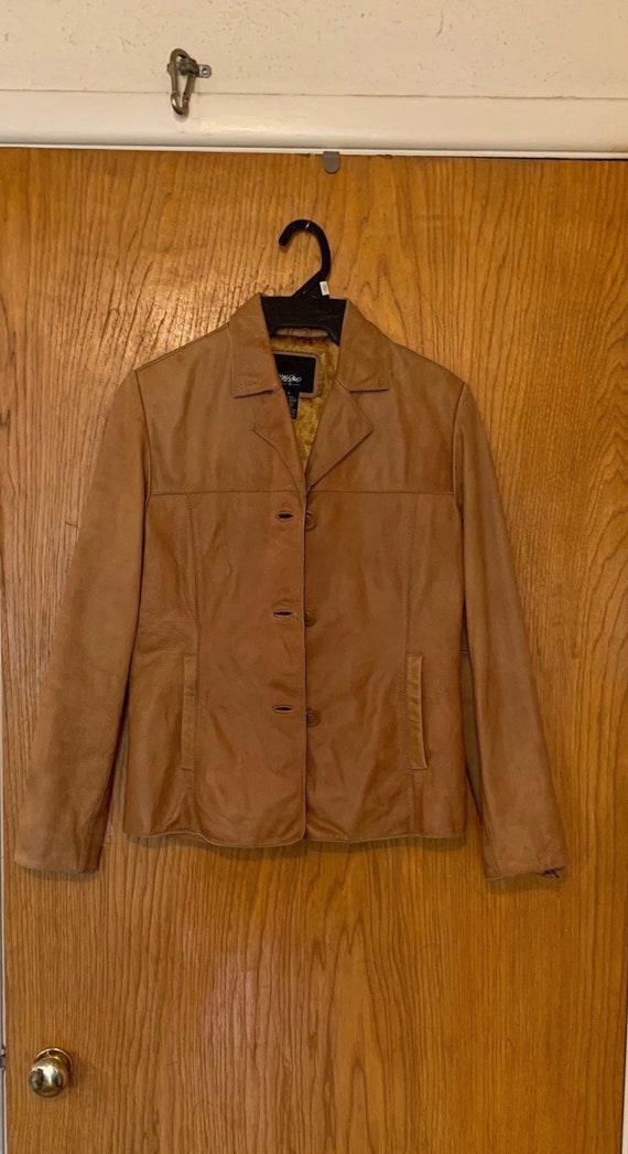 Massimo 100% Leather Jacket Camel Size Small