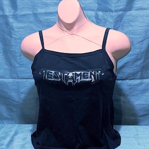 Concert Tee - Testament Logo Ladies T-Shirt Large Spaghetti String Tank.