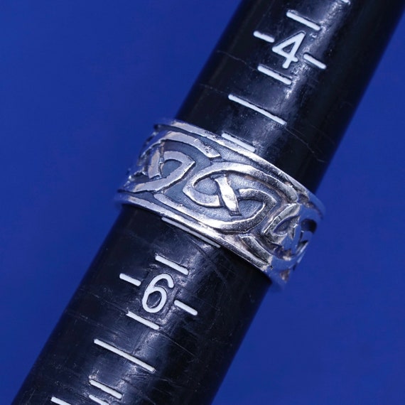 Size 5, vintage Sterling silver handmade ring, ho… - image 8