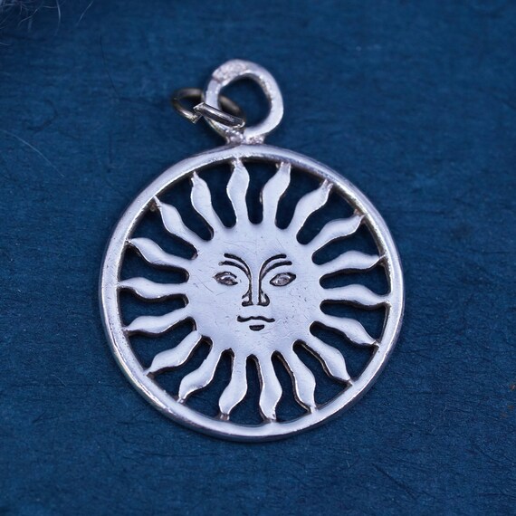 Vintage Sterling silver handmade pendant, 925 sun… - image 4
