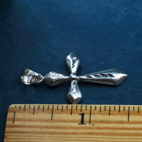 Vintage Sterling silver Handmade charm, 925 cross… - image 6