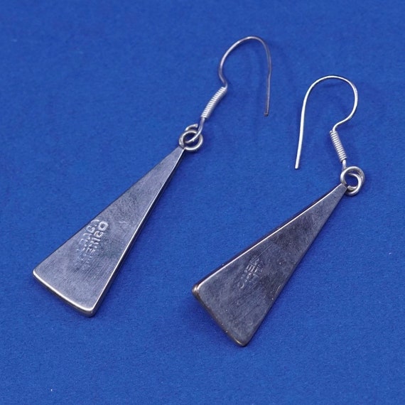 Vintage (500243) alpaca silver handmade earrings,… - image 3