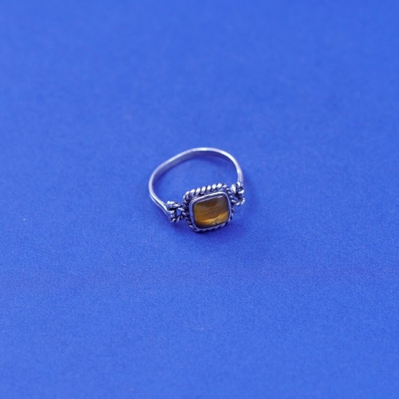 Size 6, vintage Sterling 925 silver handmade ring… - image 3