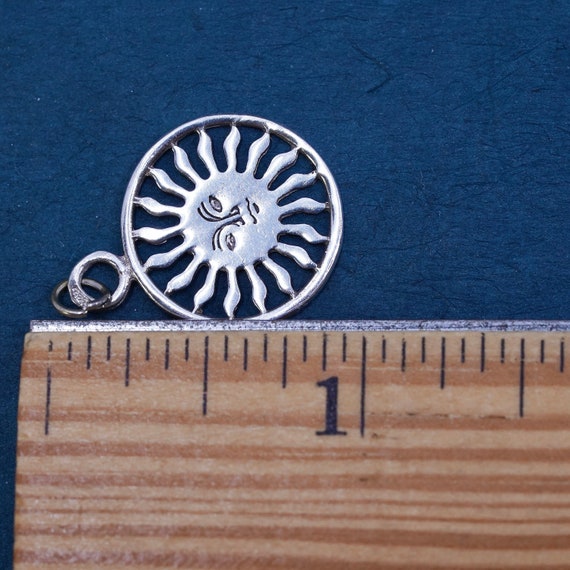 Vintage Sterling silver handmade pendant, 925 sun… - image 5