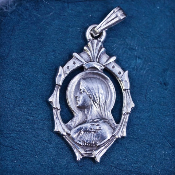 Vintage Sterling silver handmade pendant, 925 rel… - image 1