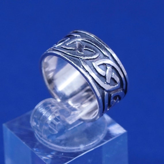 Size 5, vintage Sterling silver handmade ring, ho… - image 3