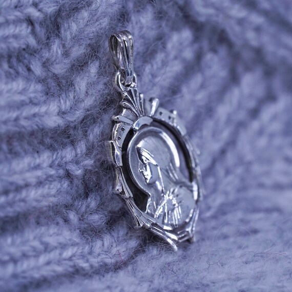 Vintage Sterling silver handmade pendant, 925 rel… - image 3