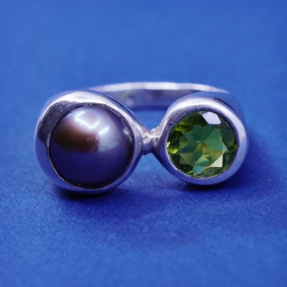 Size 7.5, vintage sterling silver handmade ring, … - image 1