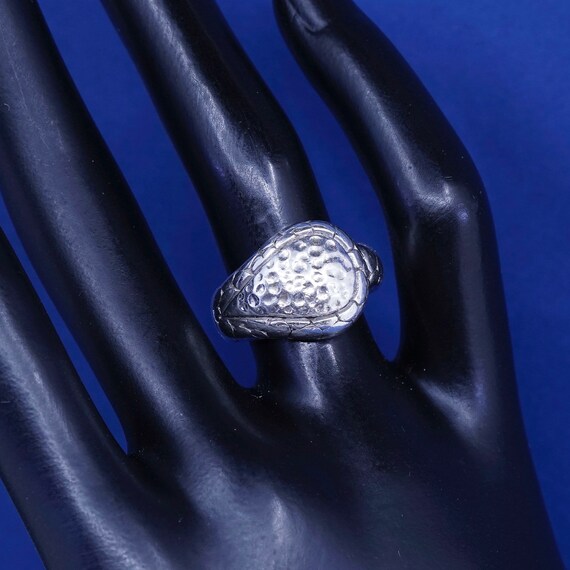 Size 5.75, vintage Sterling silver handmade ring,… - image 3
