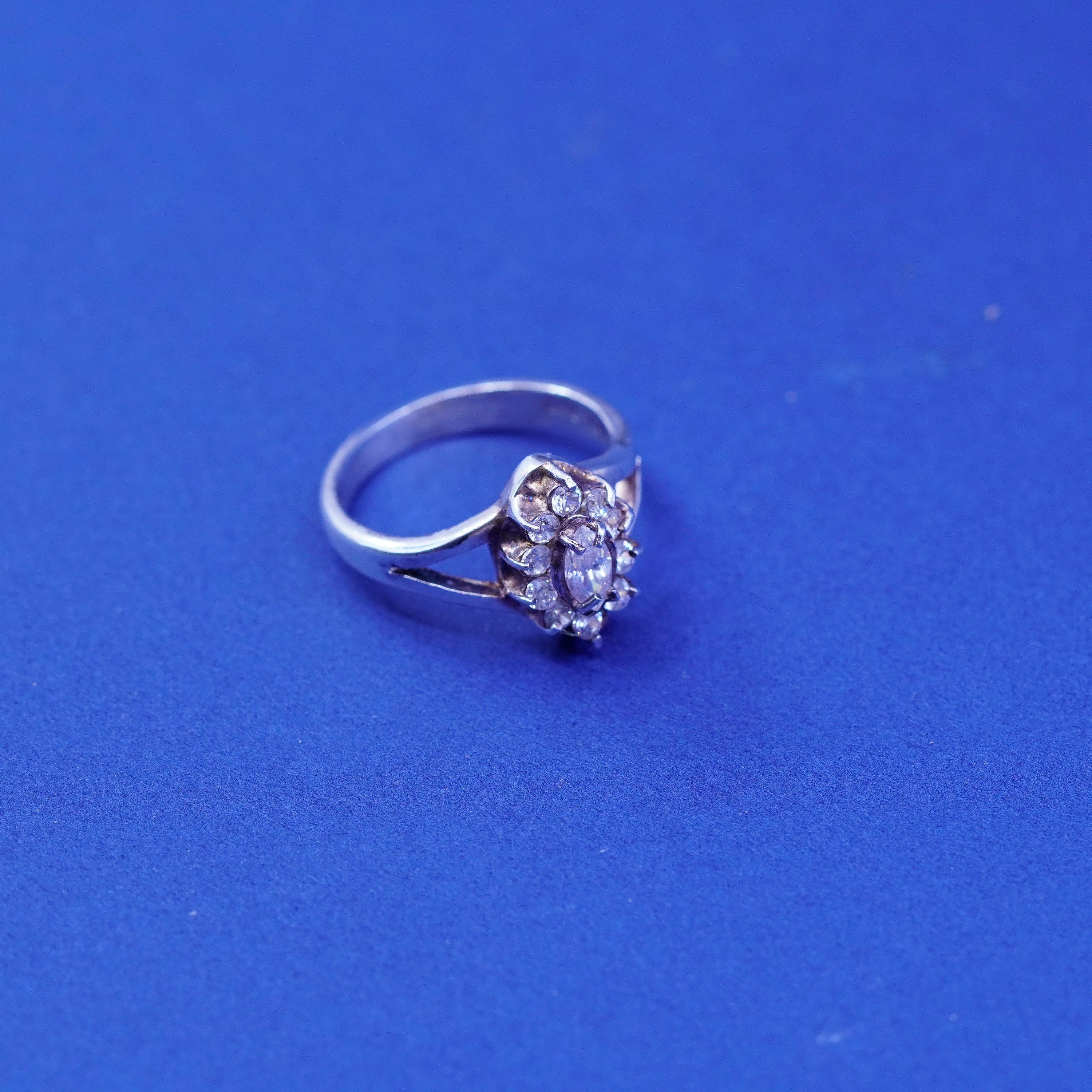 Size 6 Vintage Sterling 925 Silver Engagement Ring With Cz Etsy UK