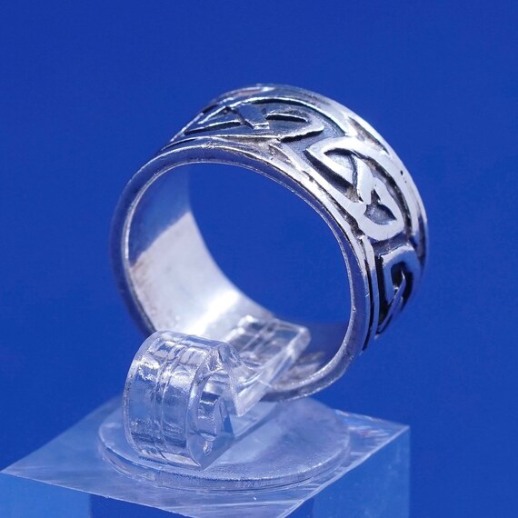 Size 5, vintage Sterling silver handmade ring, ho… - image 4