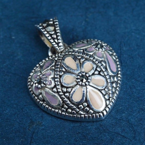 Vintage Sterling silver handmade pendant, 925 sil… - image 1