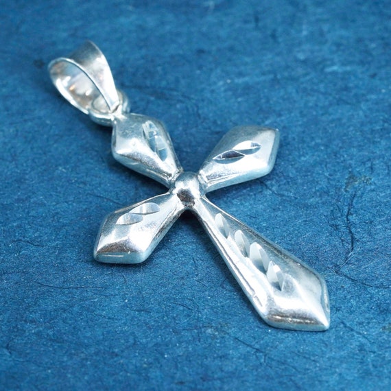 Vintage Sterling silver Handmade charm, 925 cross… - image 1