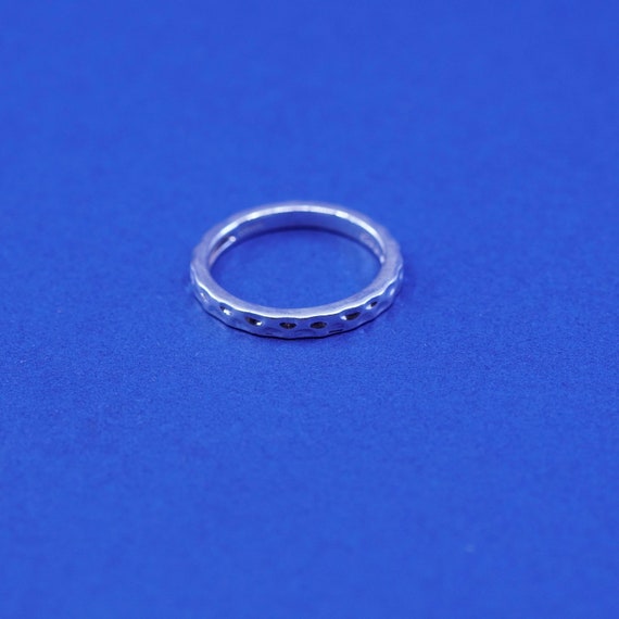 Size 7, vintage Sterling silver handmade ring, ha… - image 7