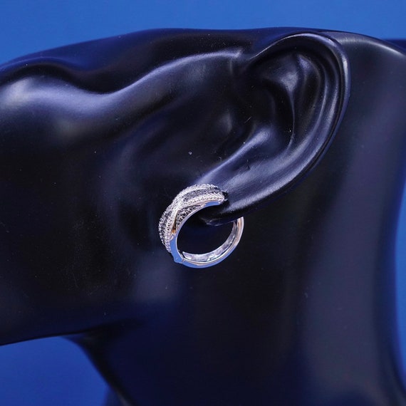 0.75”, Vintage (500522) Sterling silver earrings,… - image 2