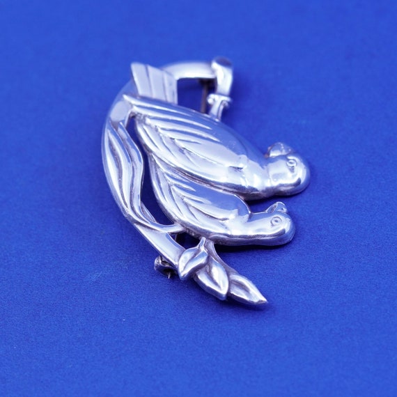 Vintages sterling silver handmade bird brooch, 92… - image 3