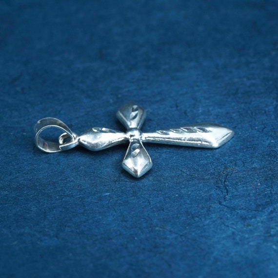 Vintage Sterling silver Handmade charm, 925 cross… - image 3
