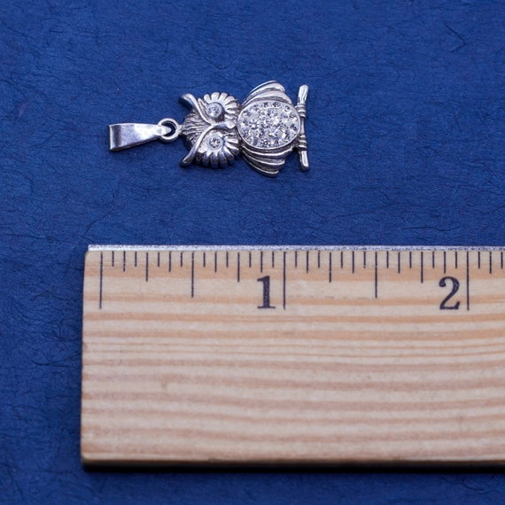 Vintage Sterling silver Handmade pendant, 925 owl… - image 4