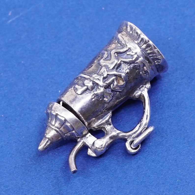 Sterling silver handmade pendant 520105 Vintage Solid 925 silver antique milk pot charm stamped 925