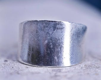 Size 5.75, vintage Sterling silver handmade ring, wide 925 band