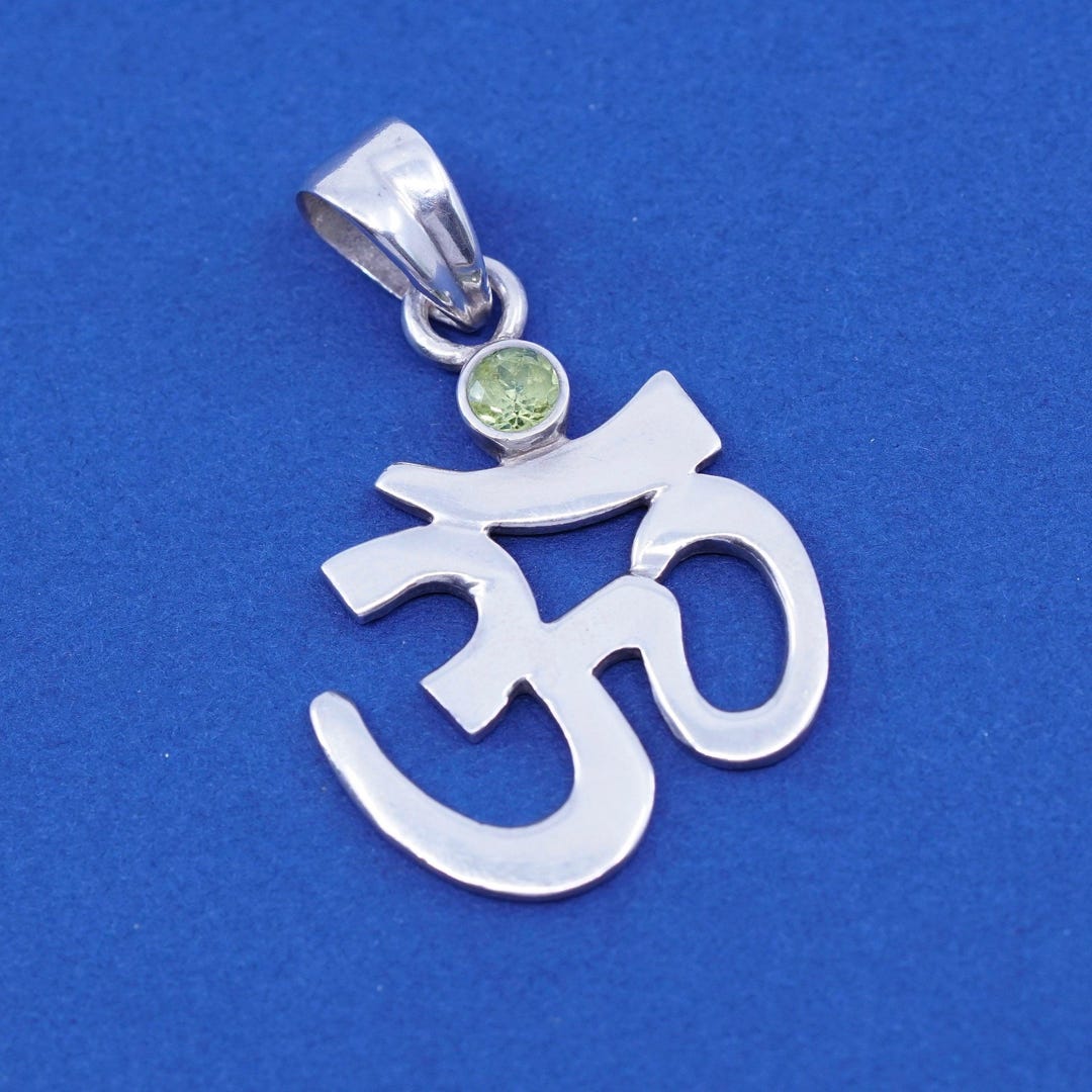 Vtg Om Aum Symbol Native American Sterling 925 Handmade Pendant W ...