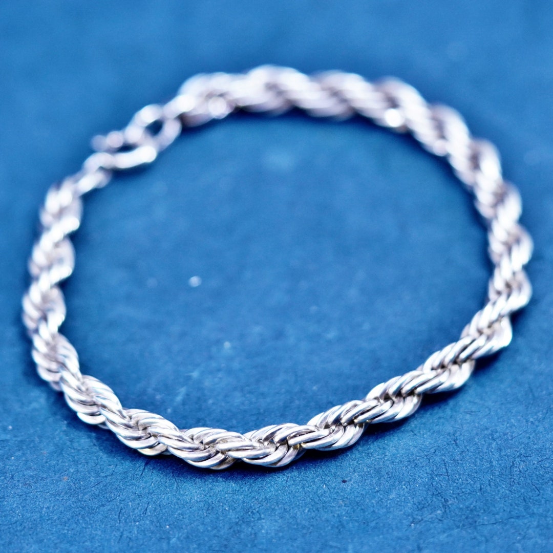 6.5 5mm, Vintage Armbrust Jewelry, Sterling Silver Handmade Bracelet