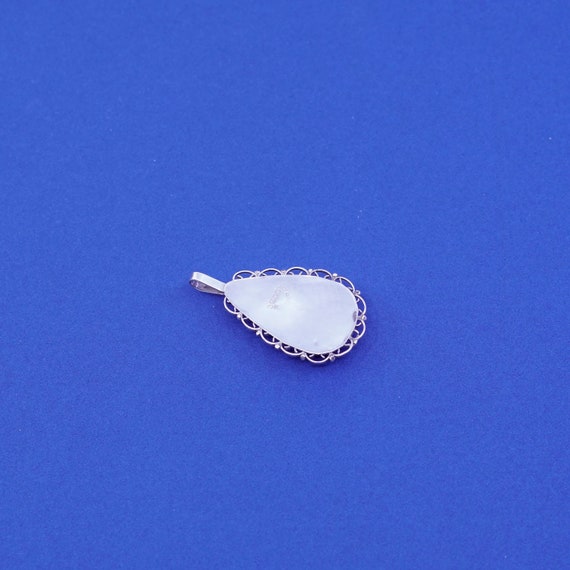 Vintage Sterling silver handmade pendant, 925 tea… - image 5