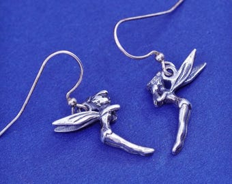 Vintage Sterling Silber Ohrringe, 925 Fee baumelte