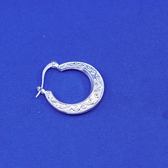 1”, Vintage Sterling silver handmade earrings, te… - image 4